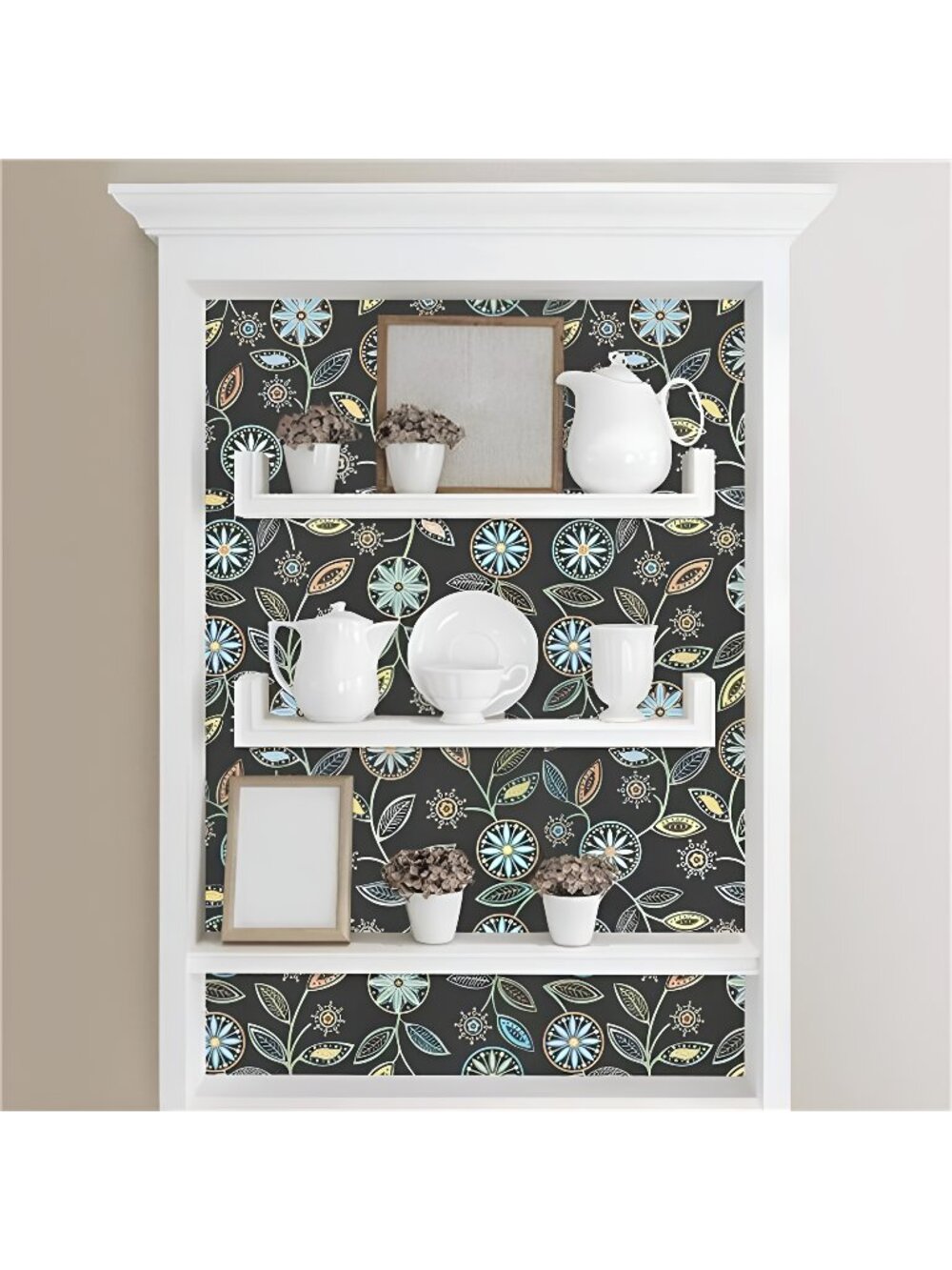 Floral Wallpaper 17.7" x 78.7" Multicolor Floral Peel and Stick Wallpaper